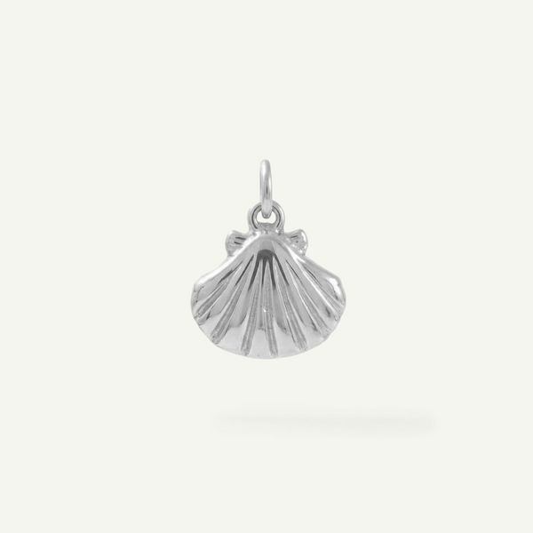 Scallop Shell Charm, Silver
