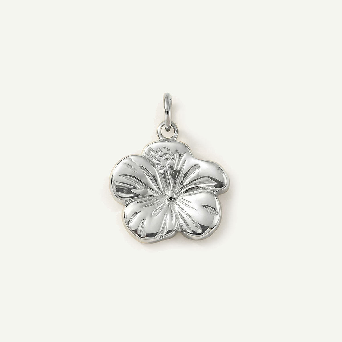 Hibiscus Mini Charm, Silver