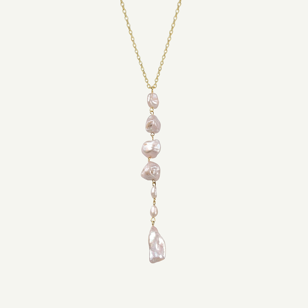 Mele Baroque Pearl Necklace, Gold