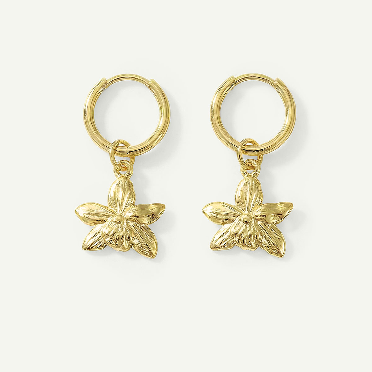 Orchid Mini Hoops, Gold