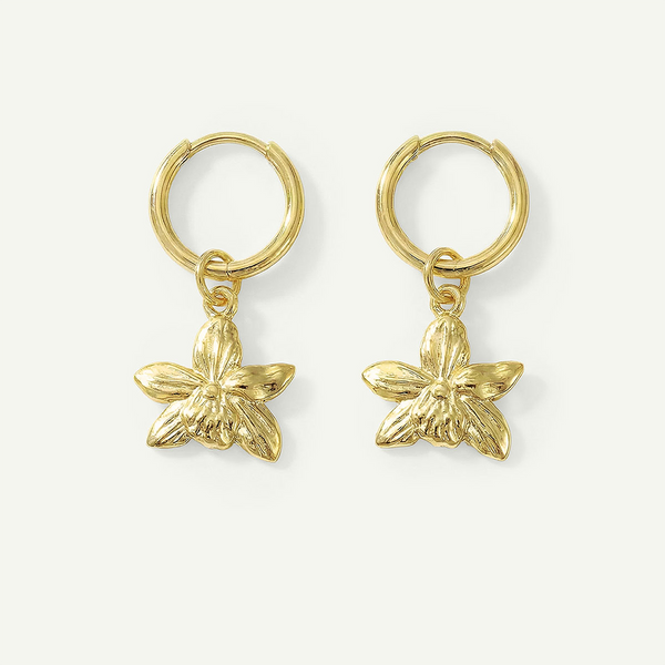 Orchid Mini Hoops, Gold