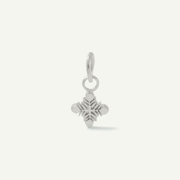 Mini Leafy Protea Charm, Silver