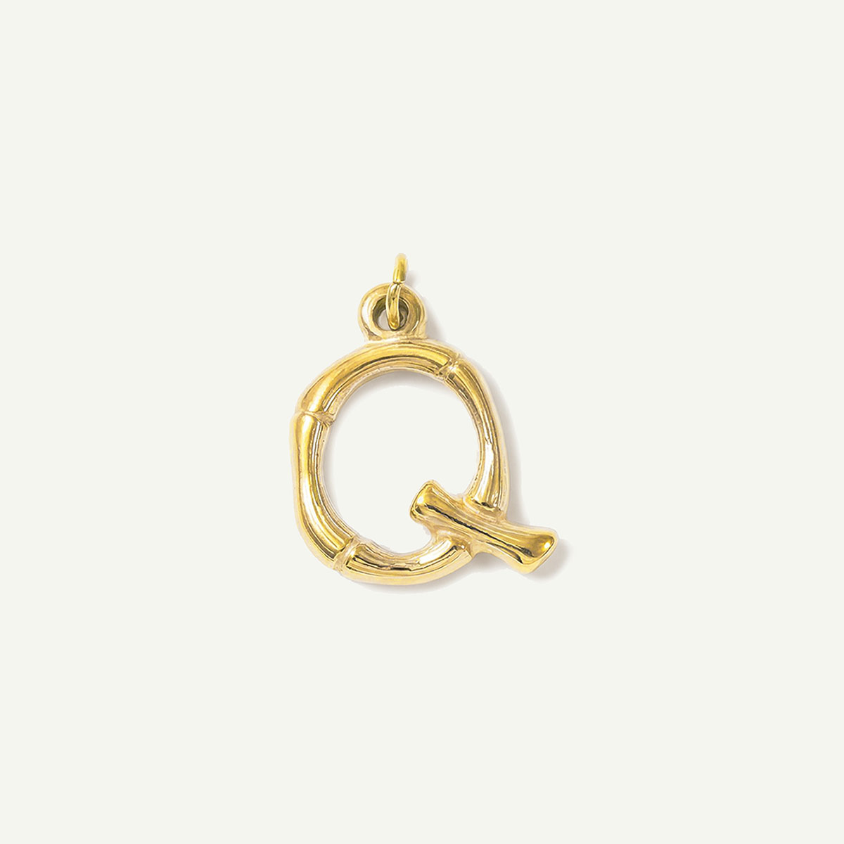 Bamboo Monogram Letter Charm