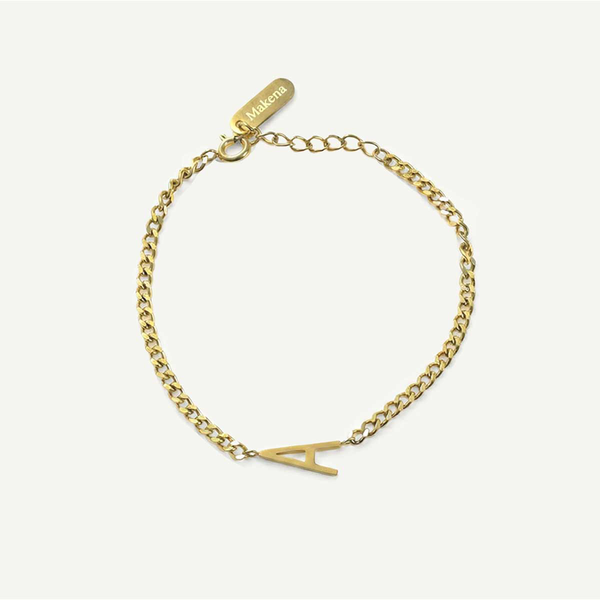 Monogramed Curb Chain Bracelet