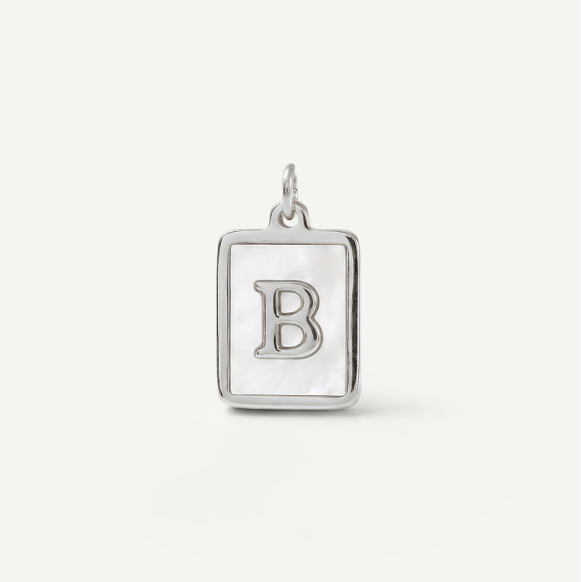 MOP Rectangle Monogram Letter Charm