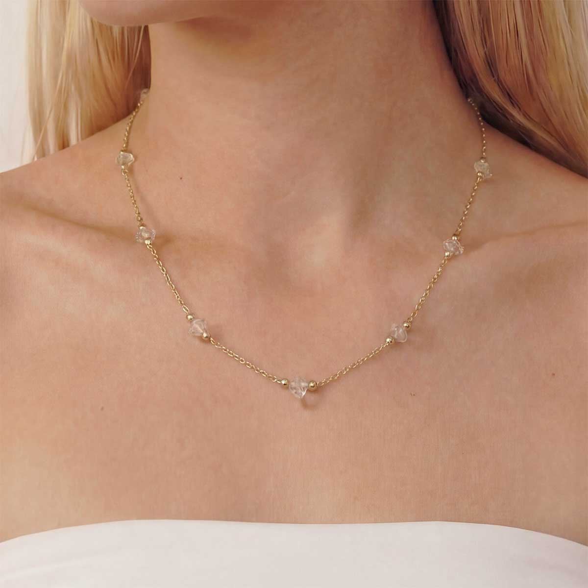 Aniani Endless Glass Necklace, Gold