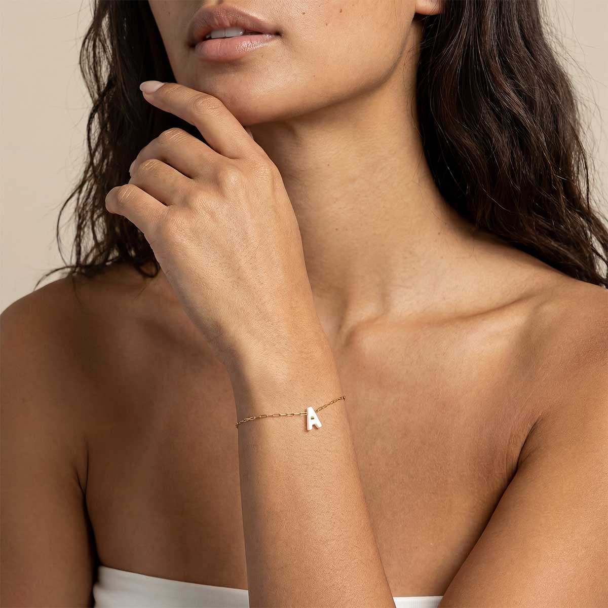 Monogram Mother of Pearl Bracelet