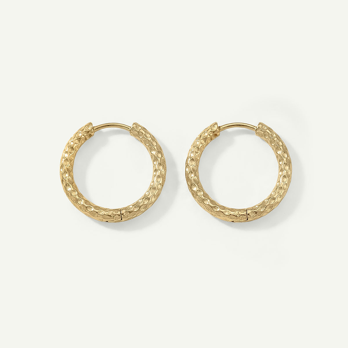 Everyday Hammered Mini Huggies, Gold