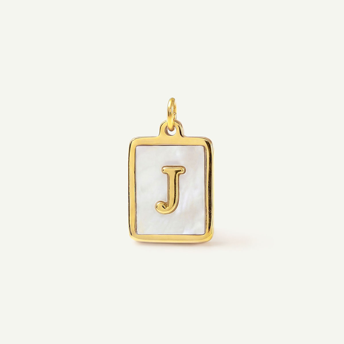 MOP Rectangle Monogram Letter Charm