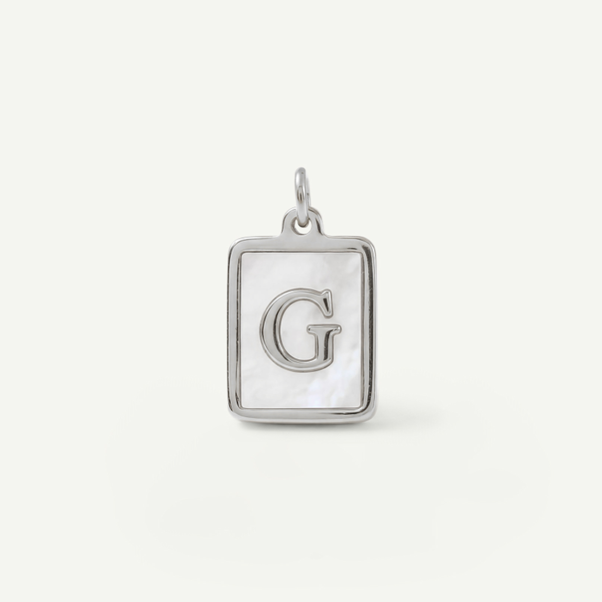 MOP Rectangle Monogram Letter Charm