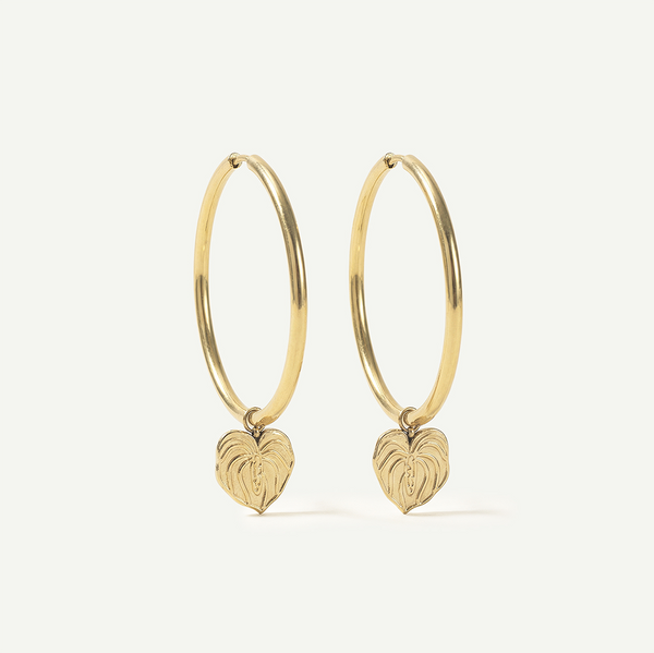 Anthurium Large Hoops, Gold