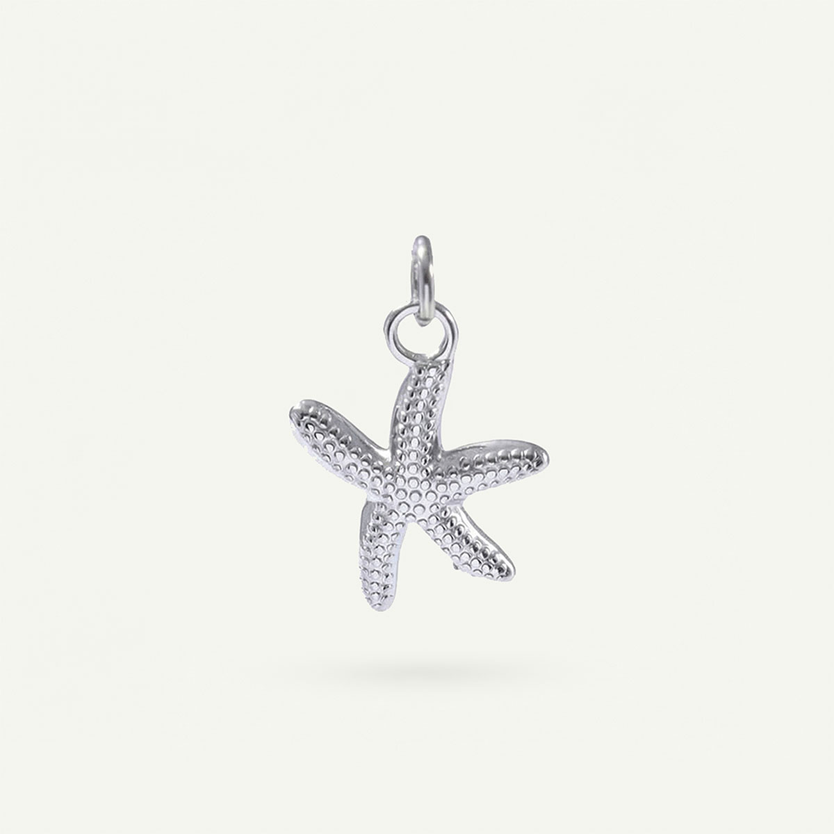 Textured Starfish Charm, Silver
