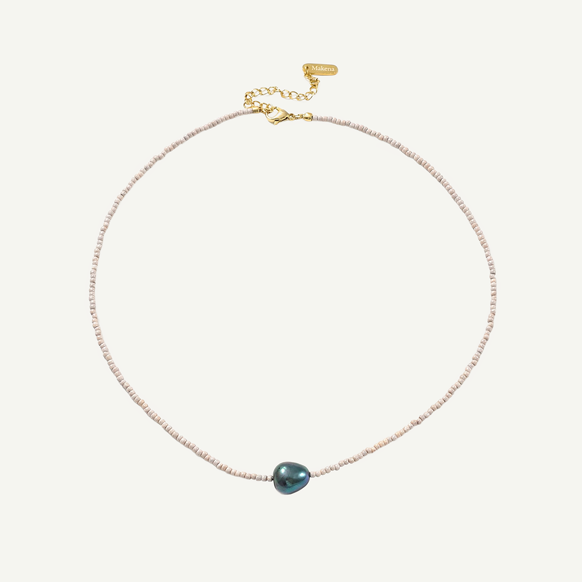 Mia Beaded Dark Pearl Necklace