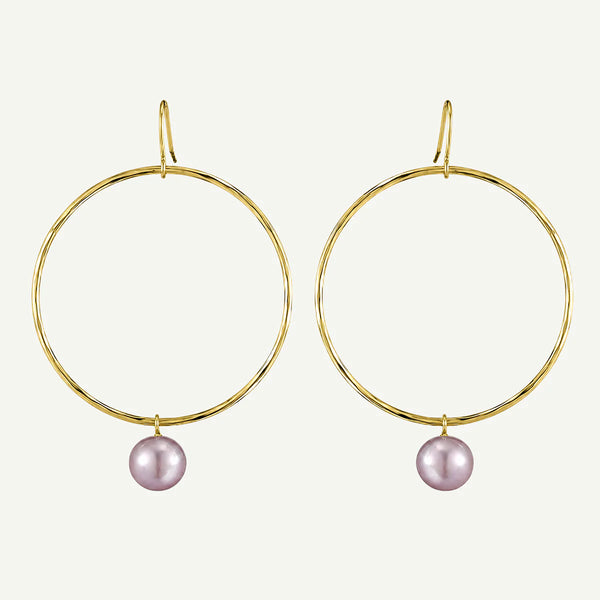 Lulu Pink Pearl Hoops