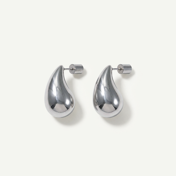 Teardrop Earrings, Silver