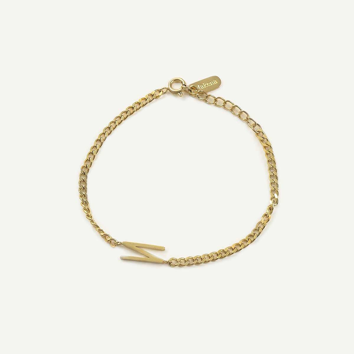 Monogramed Curb Chain Bracelet