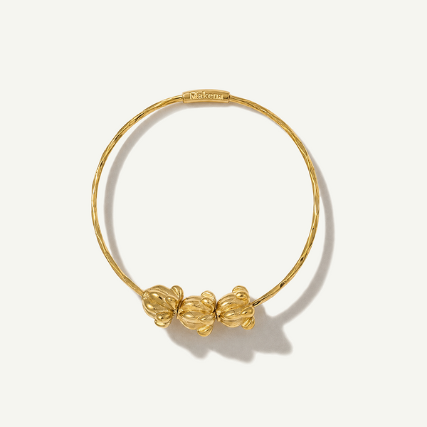 Crown Flower Bead Bangle