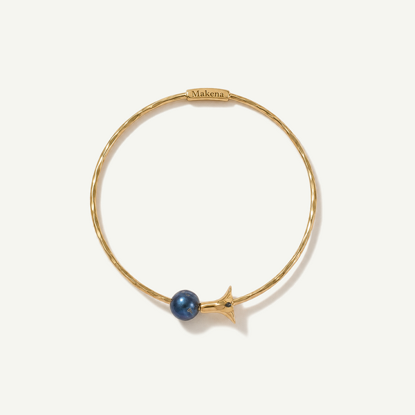 Plumeria and Pearl Bangle