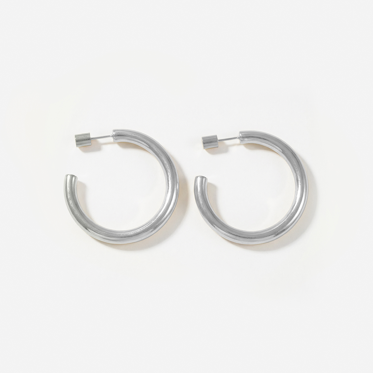 Everyday Large Hoops, Silver