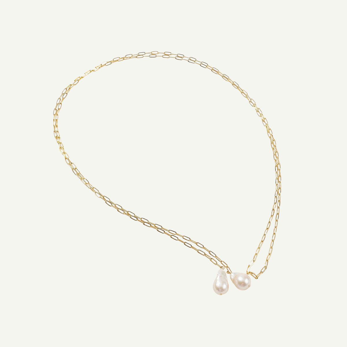 Baroque Pearl Wrap Necklace, Gold