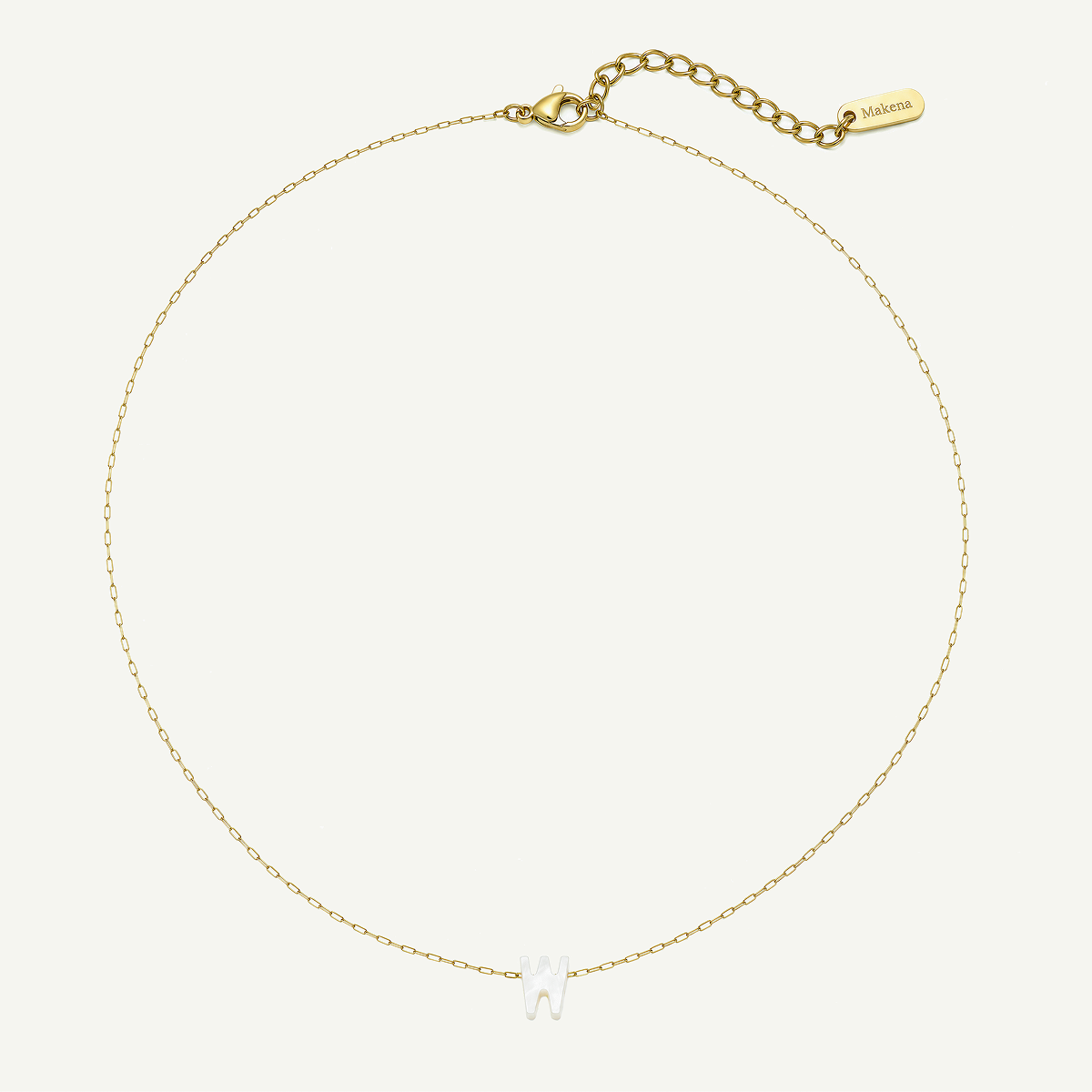 Monogram Mini Mother of Pearl Necklace