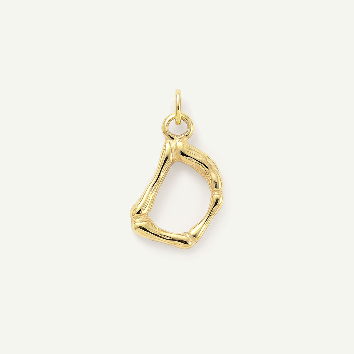 Bamboo Monogram Letter Charm