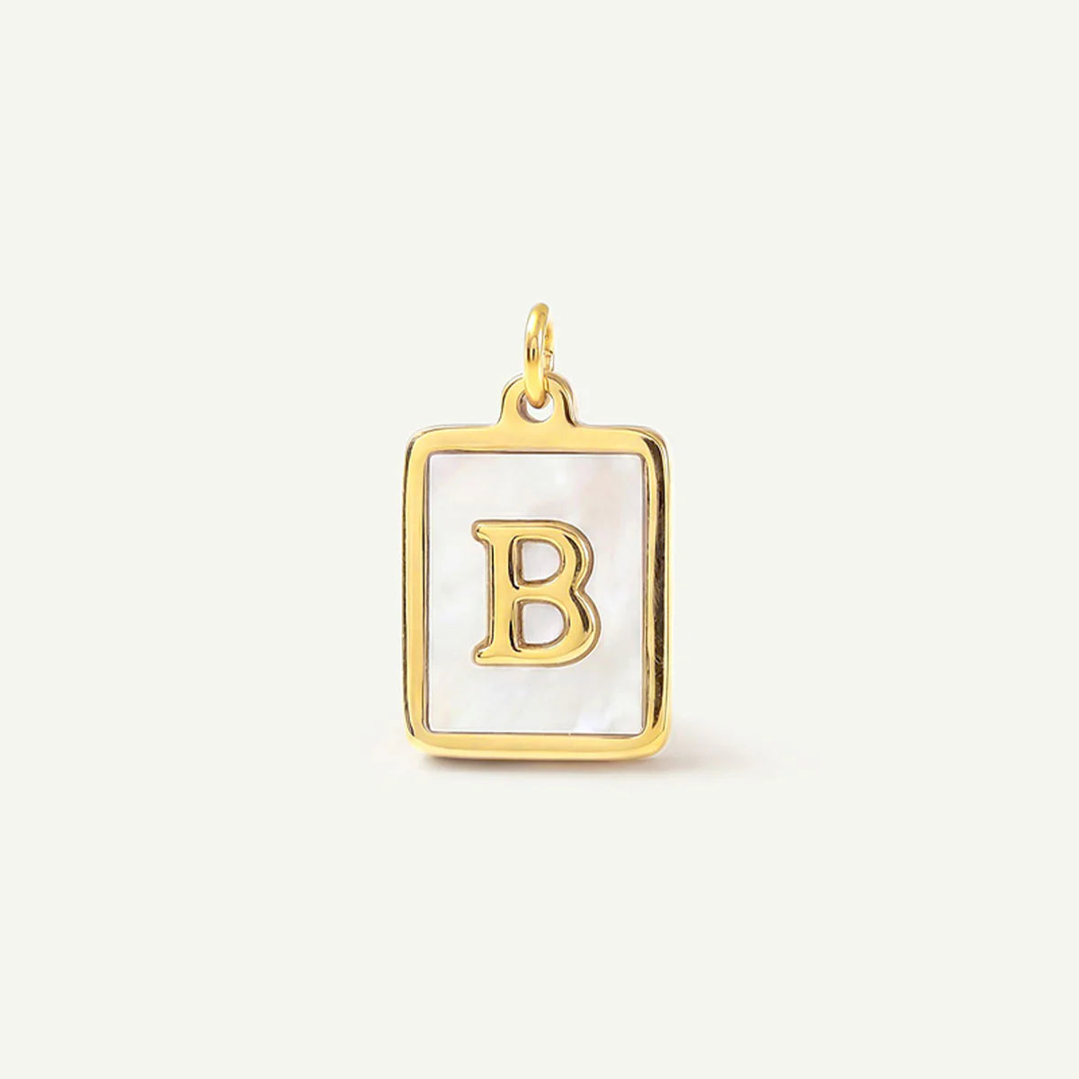 MOP Rectangle Monogram Letter Charm