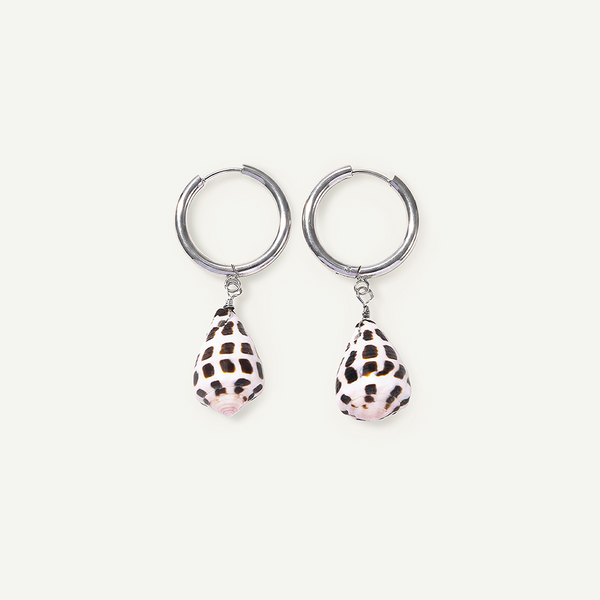 Hebrew Shell Mini Hoops