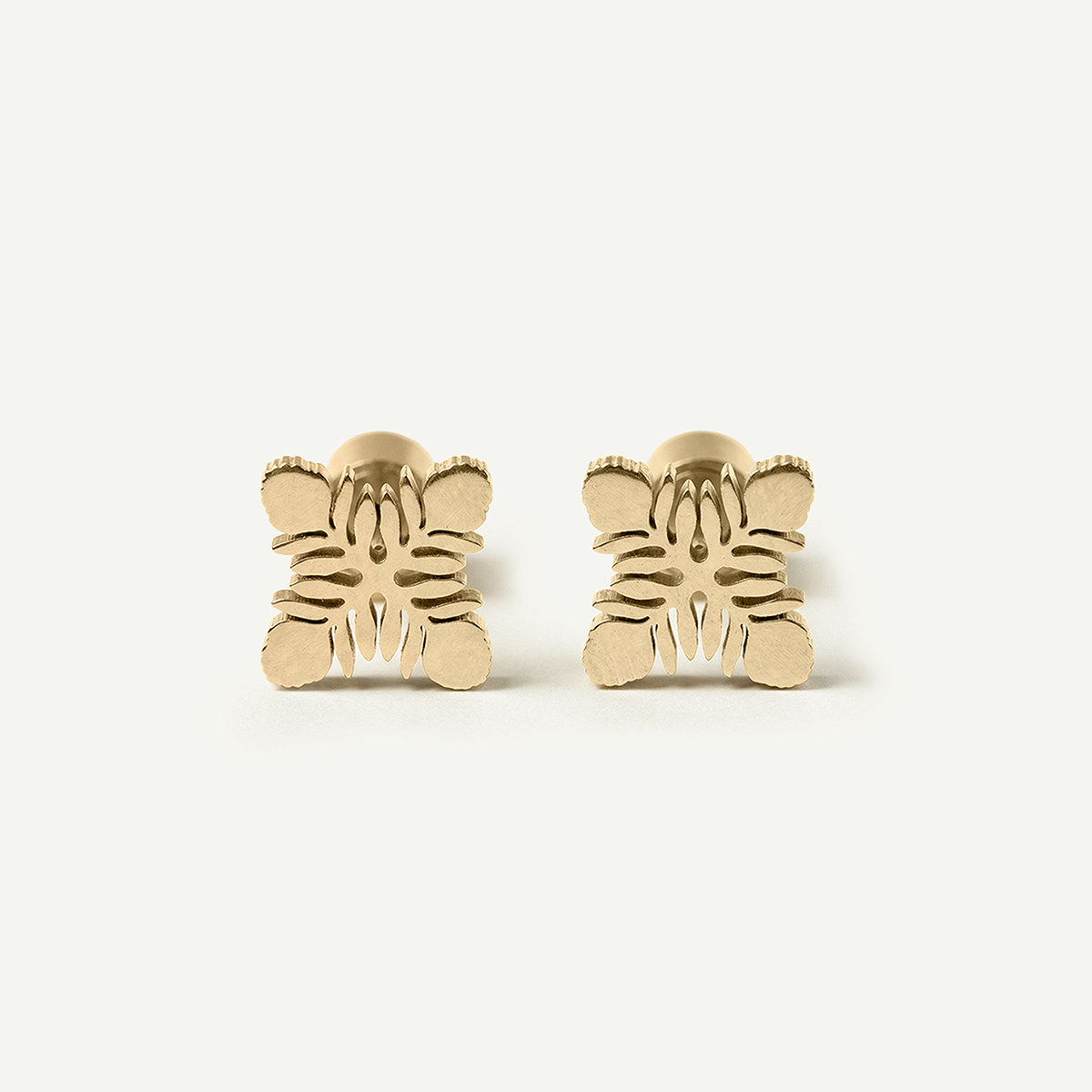 Leafy Protea Mini Studs, Gold