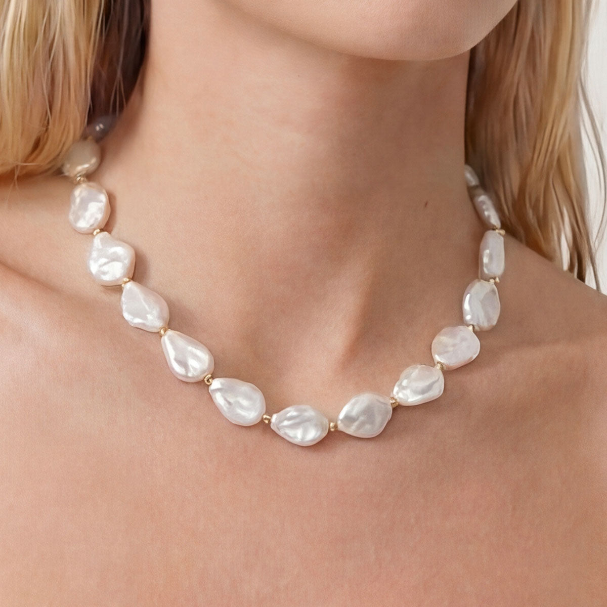 Malia Pearl Choker, Gold