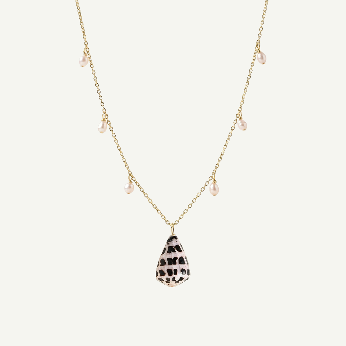 Dainty Hebrew Pearl Necklace, Gold