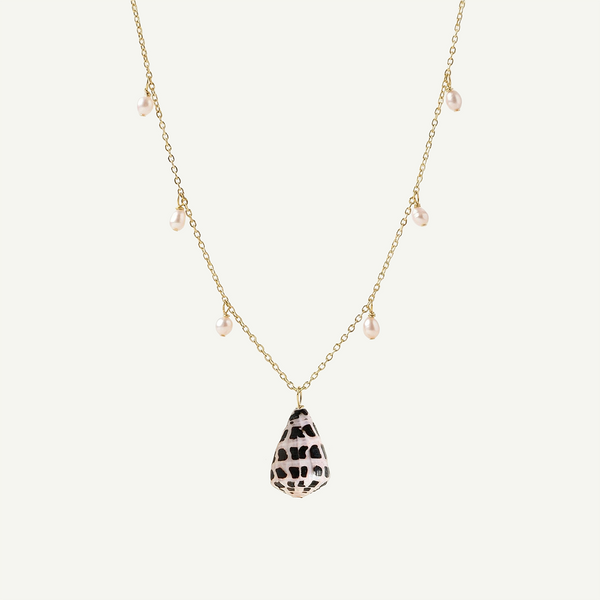 Dainty Hebrew Pearl Necklace, Gold