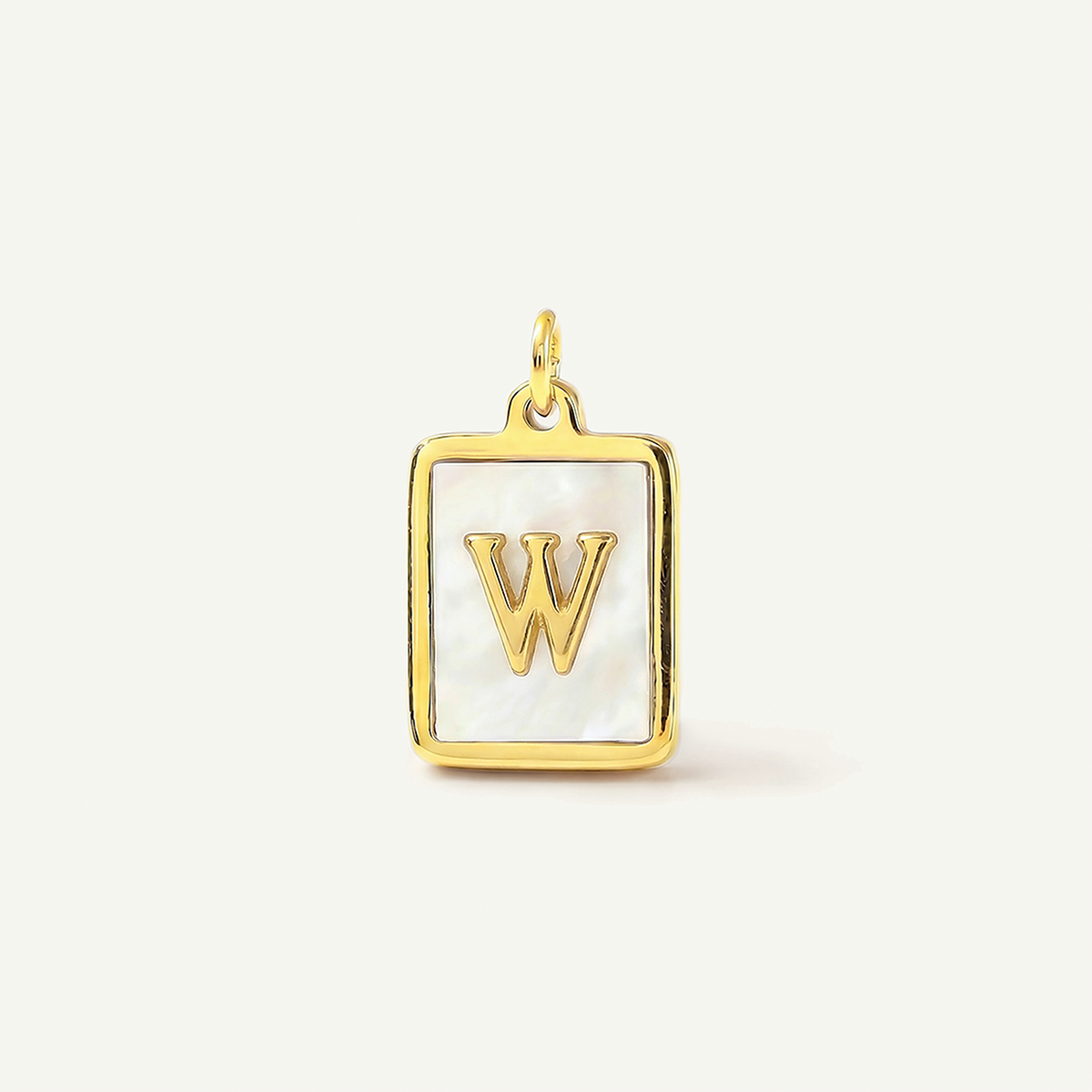 MOP Rectangle Monogram Letter Charm