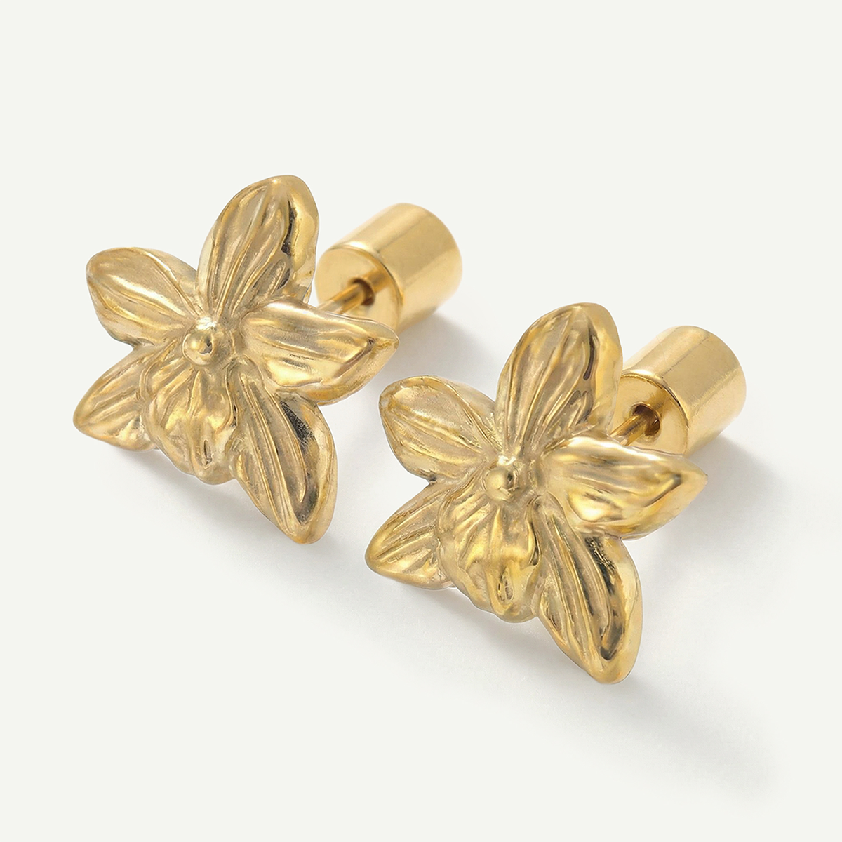 Orchid Studs, Gold