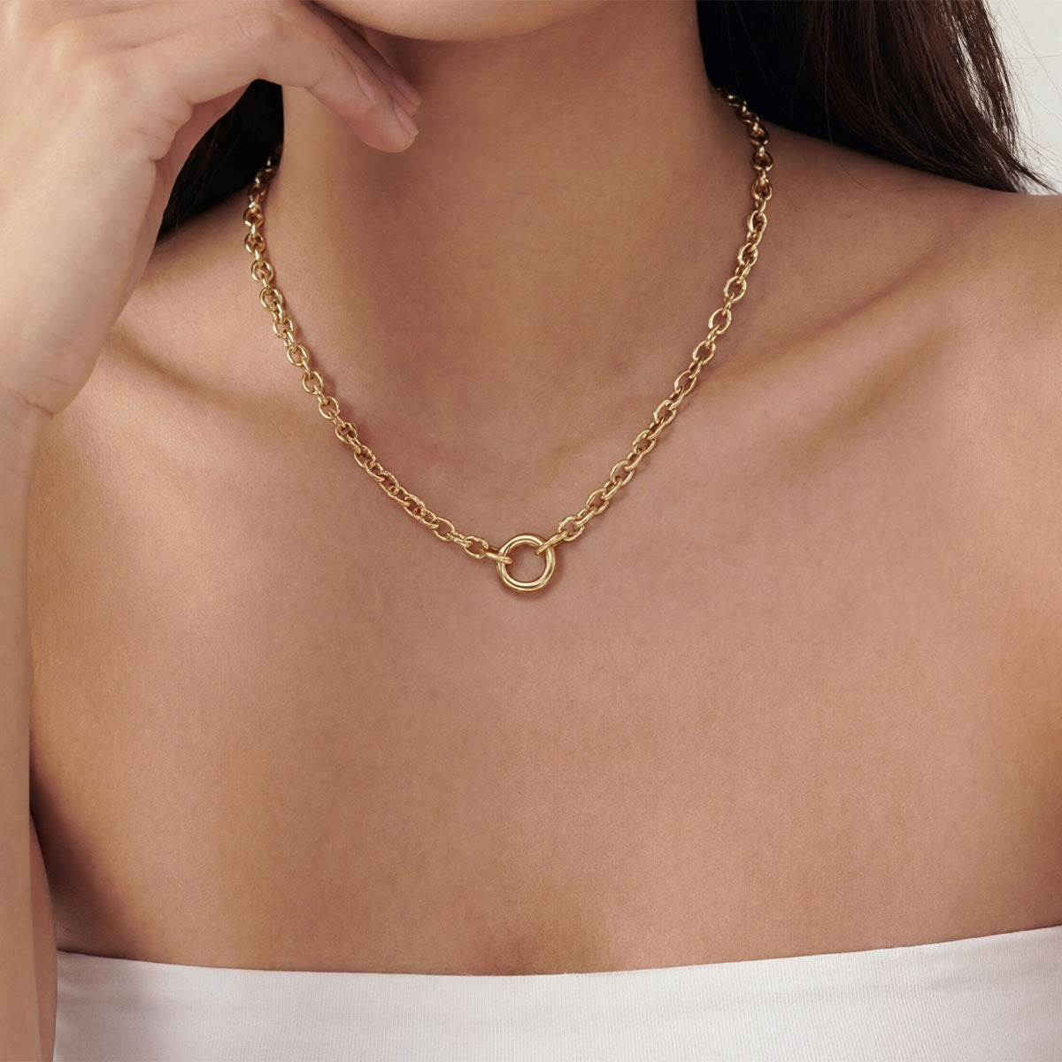 Large Mini Ashely Necklace, Gold