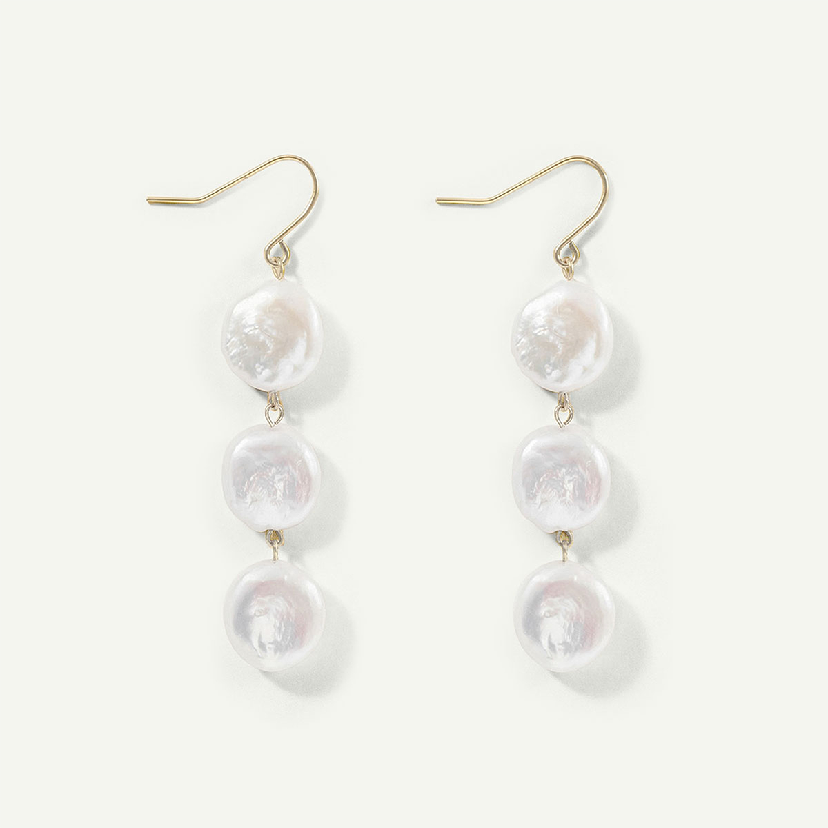 Leila Pearl Earrings, Gold