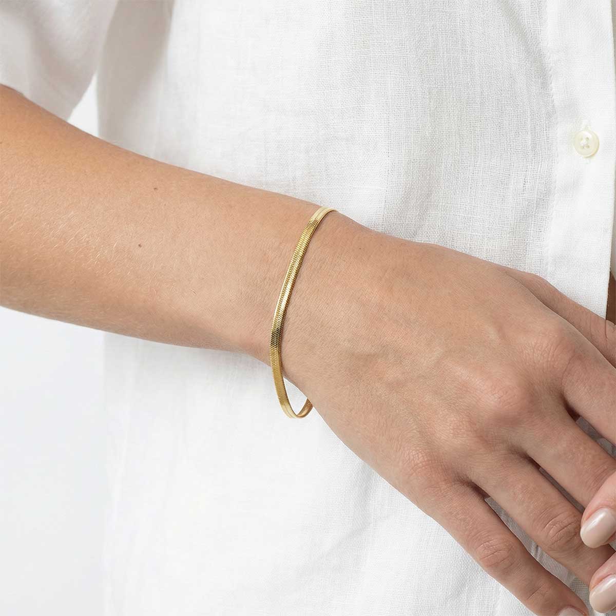 Thin Snake Chain Bracelet, Gold
