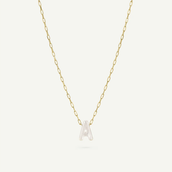 Monogram Mini Mother of Pearl Necklace