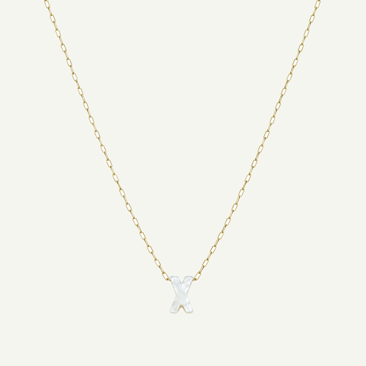 Monogram Mini Mother of Pearl Necklace