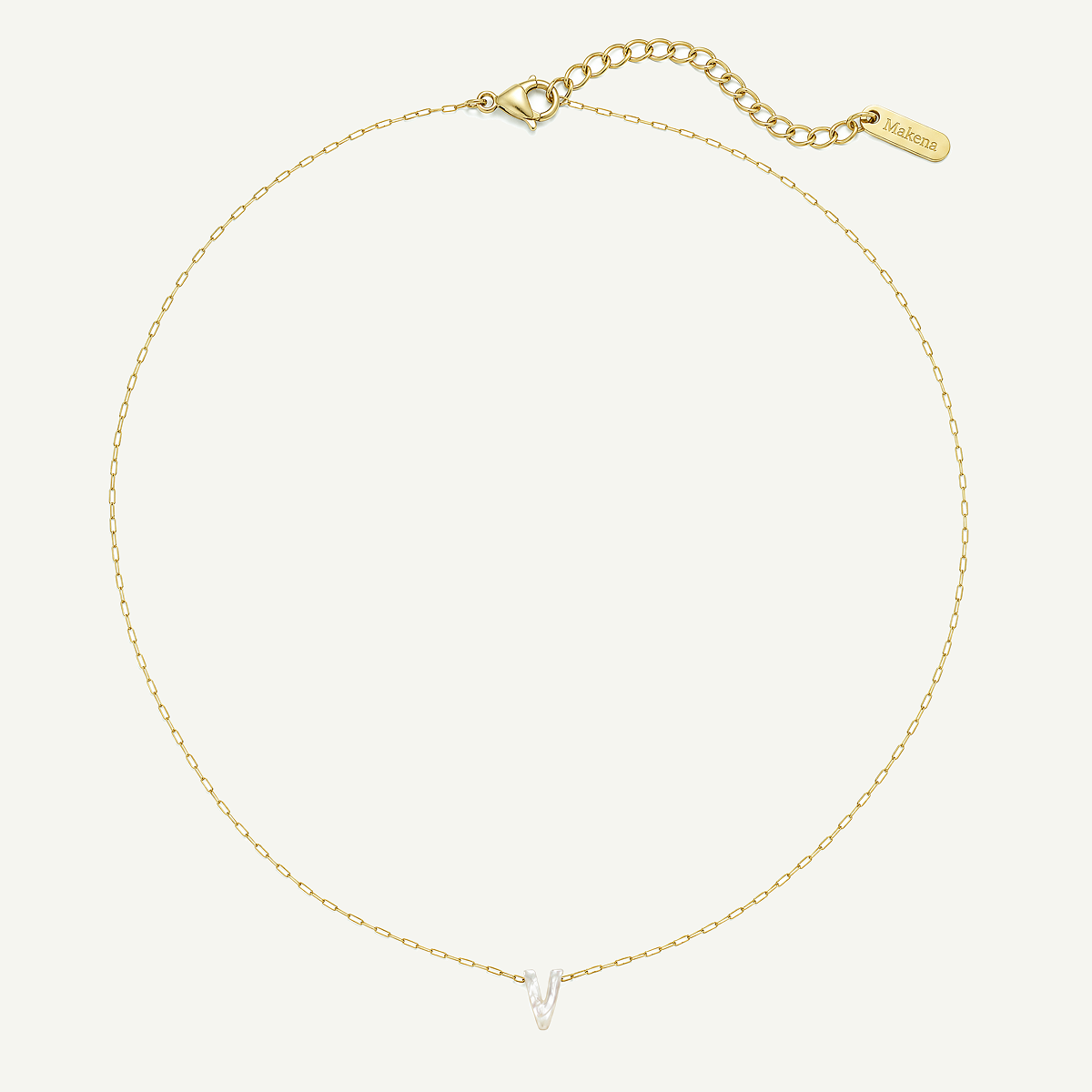 Monogram Mini Mother of Pearl Necklace