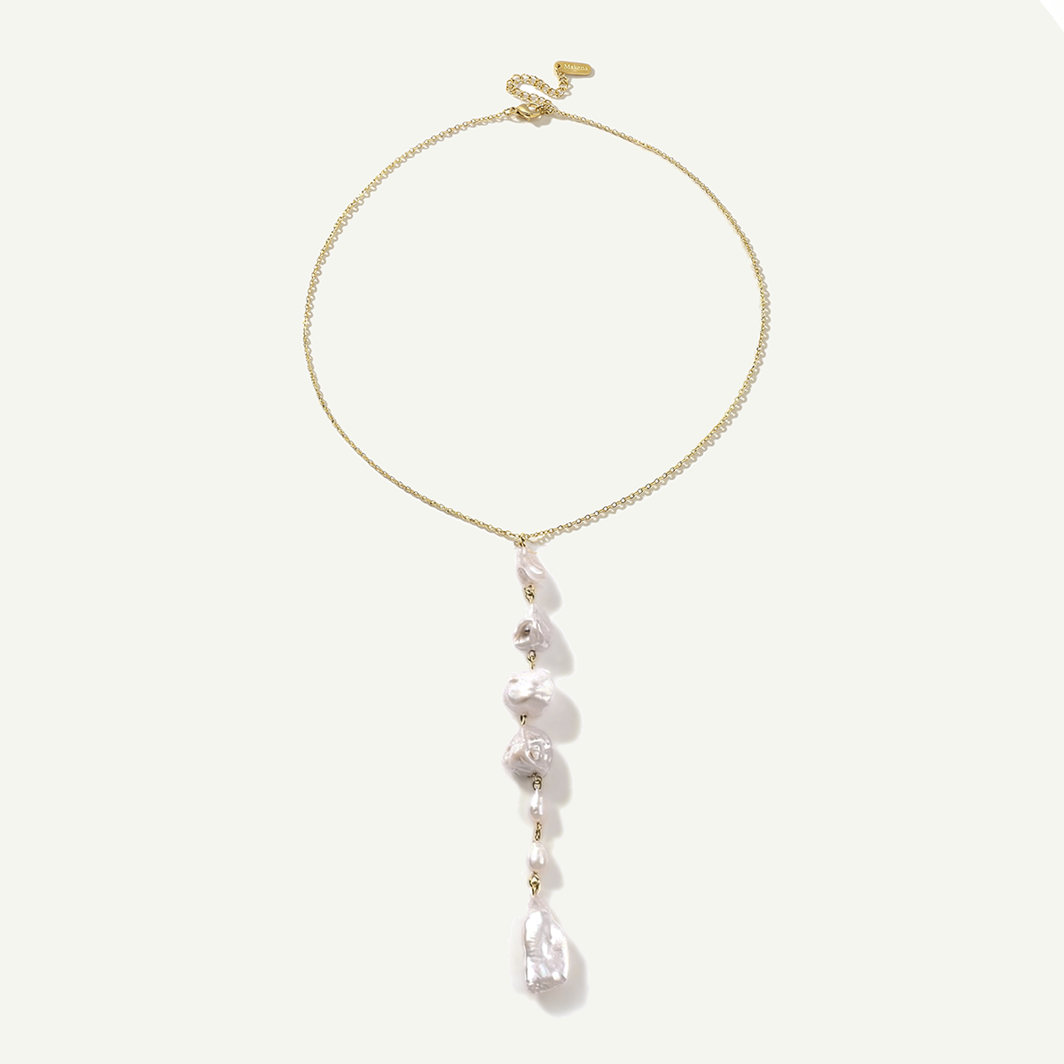 Mele Baroque Pearl Necklace, Gold