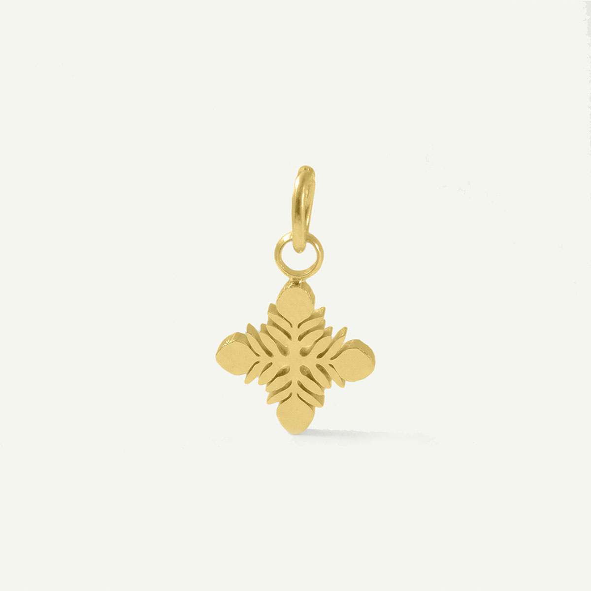 Leafy Protea Charm, Gold
