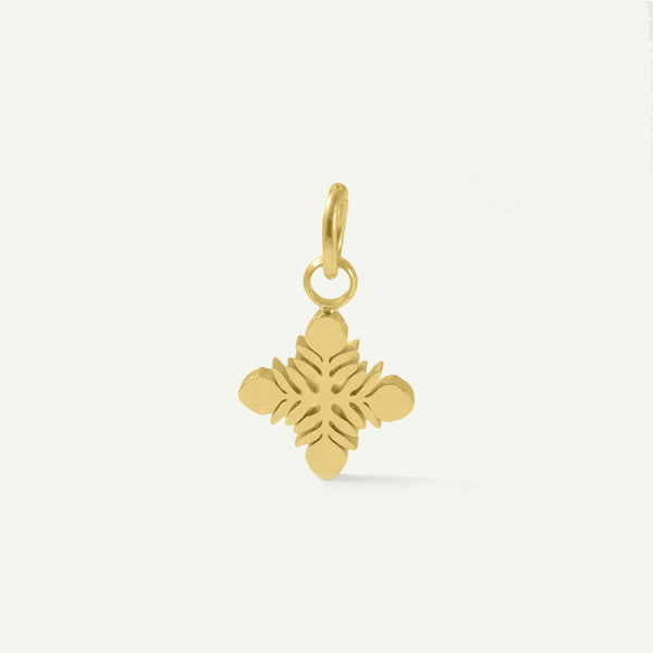 Leafy Protea Charm, Gold