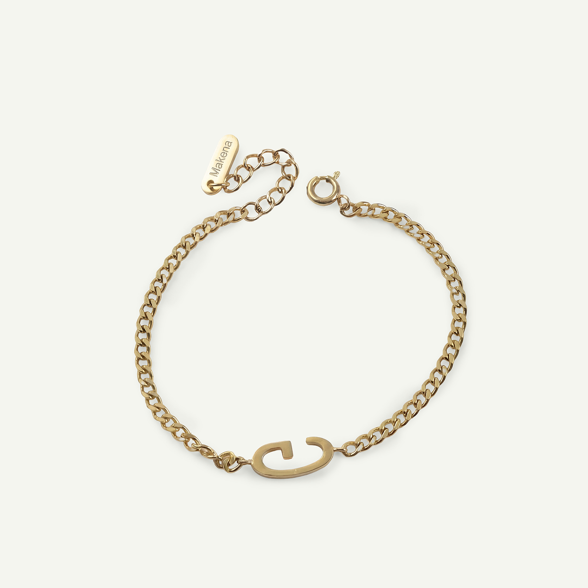 Monogramed Curb Chain Bracelet