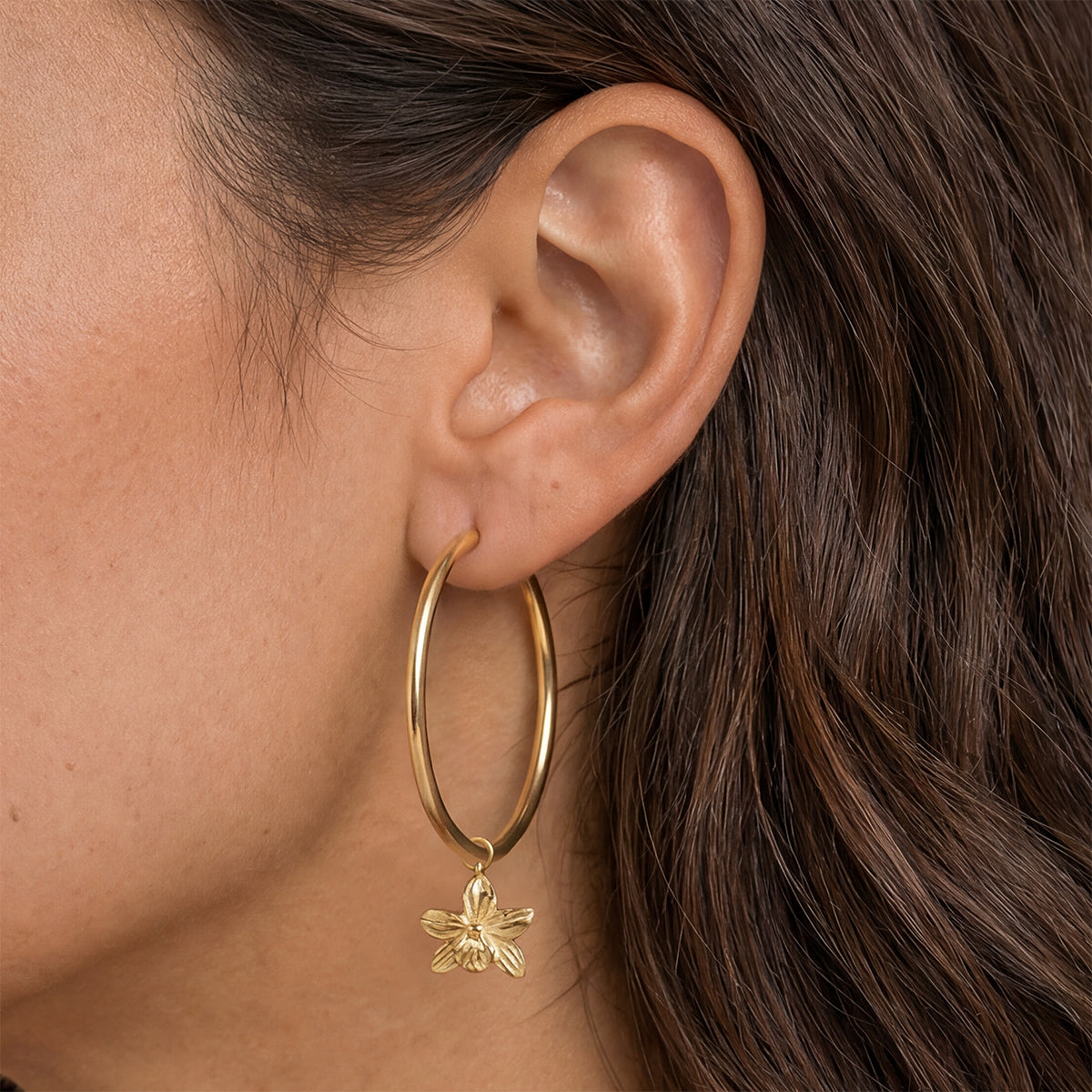 Orchid Large Hoops, Gold