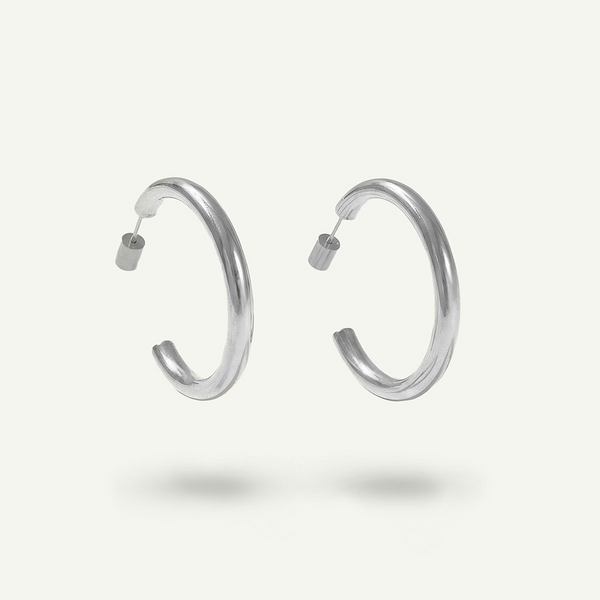 Everyday Medium Hoops, Silver