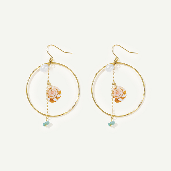 Mehana Shell Hoops, Gold