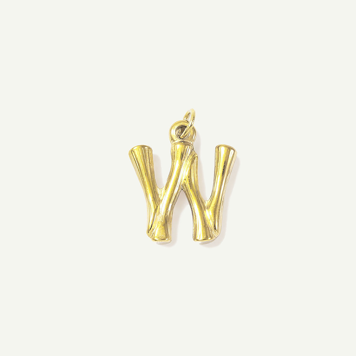 Bamboo Monogram Letter Charm