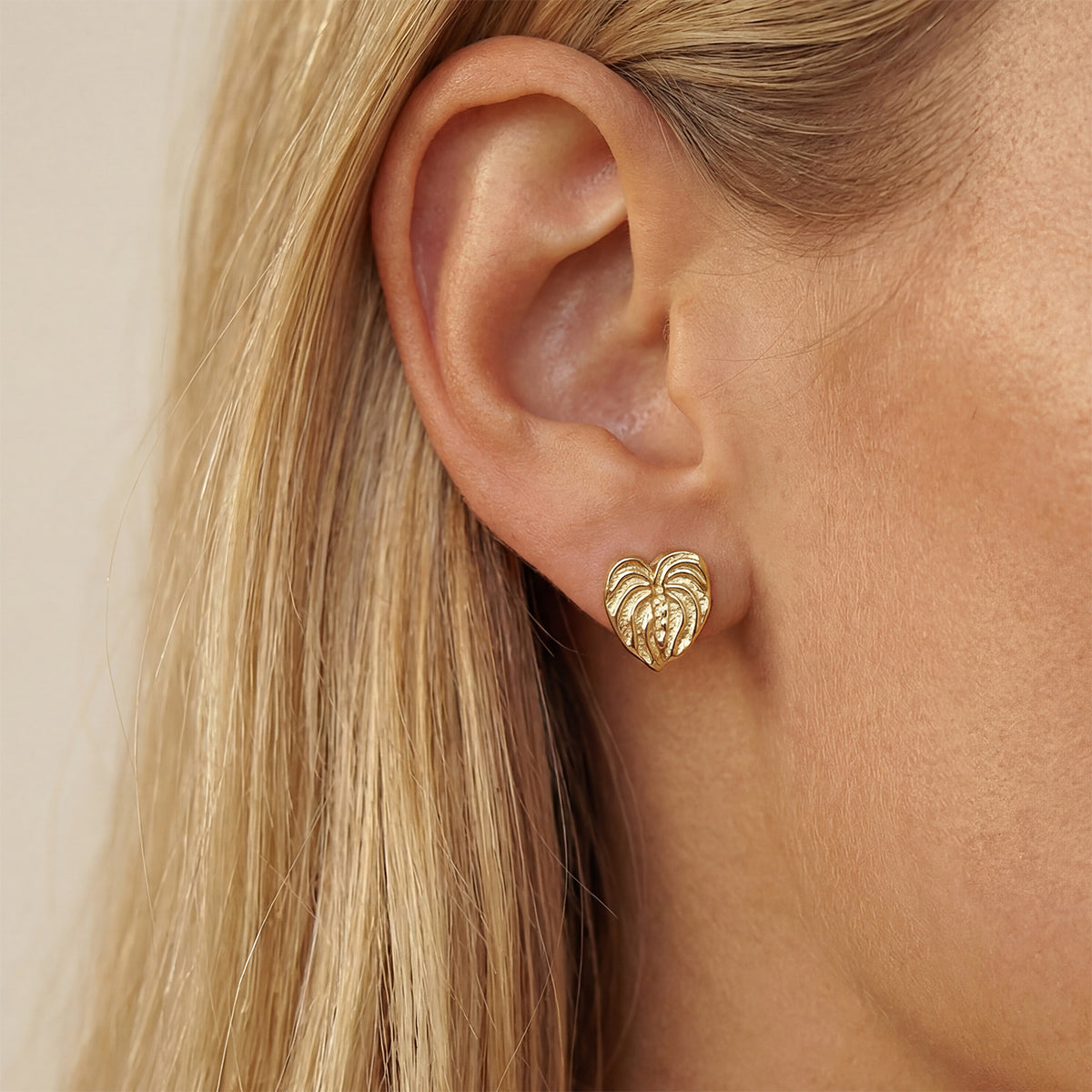 Anthurium Mini Studs, Gold
