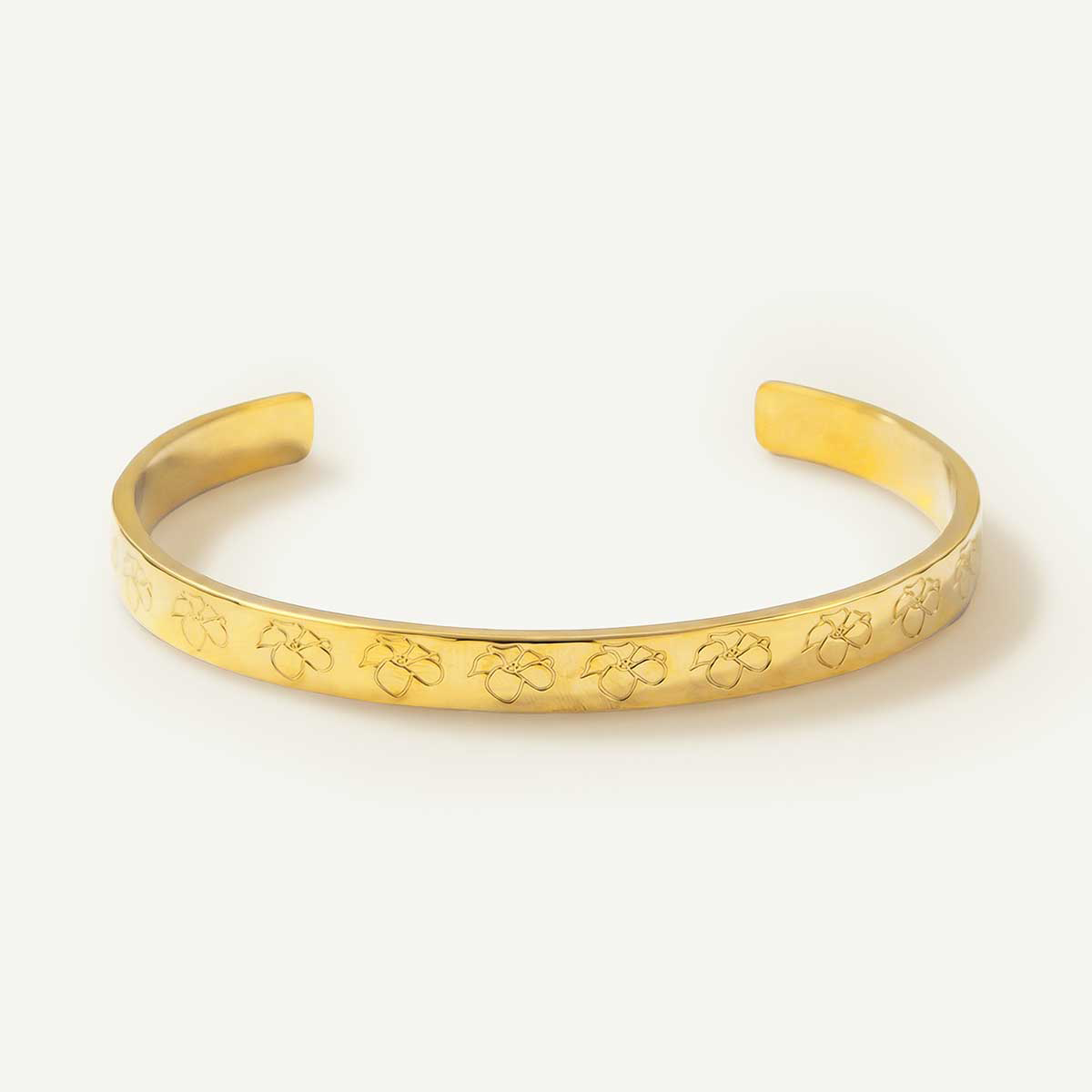 Puakenikeni Hammered Imprint Cuff, Gold